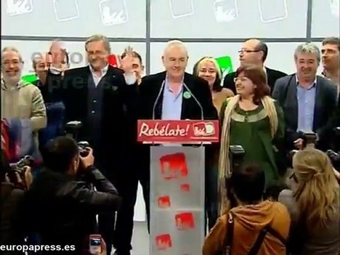 Cayo Lara en la sede de IU