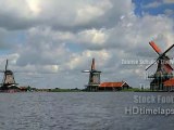 Zaanse Schans, The Netherlands - HD 2K 4K Time Lapse Stock Footage Royalty-Free