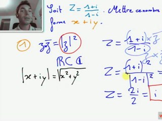 Terminale S Quotient de nombres complexes