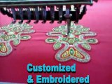 Arabic embroidery design; Dubai logo embroidered t-shirts