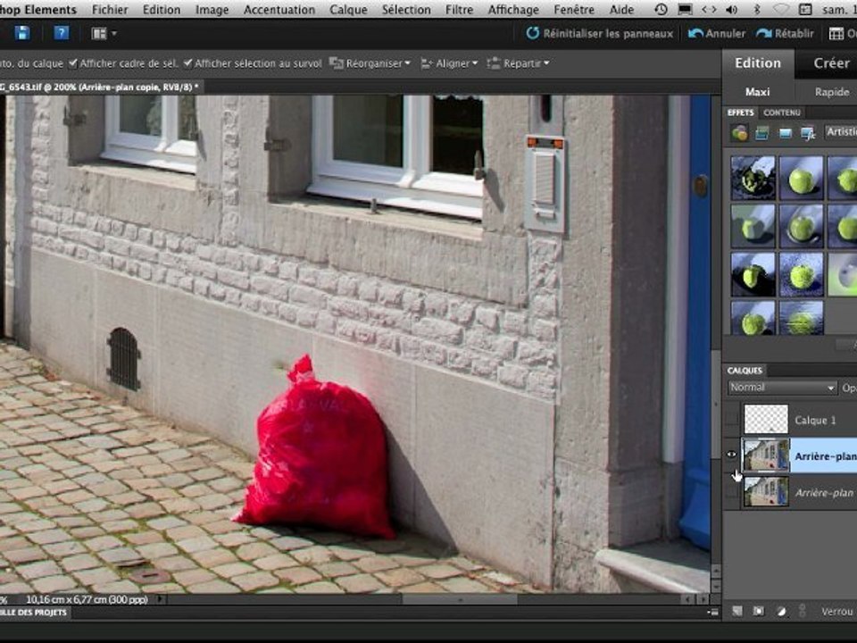 Suppression d'un élément sur une photo avec Photoshop Elements