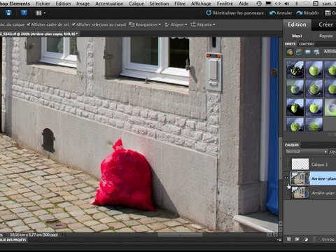Suppression d'un élément sur une photo avec Photoshop Elements