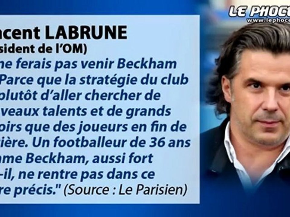 Info Chrono : Labrune parle de Beckham