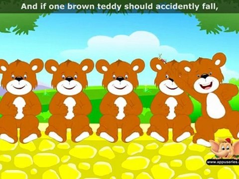 Five Brown Teddies - Nursery Rhyme with Lyrics and Sing Along