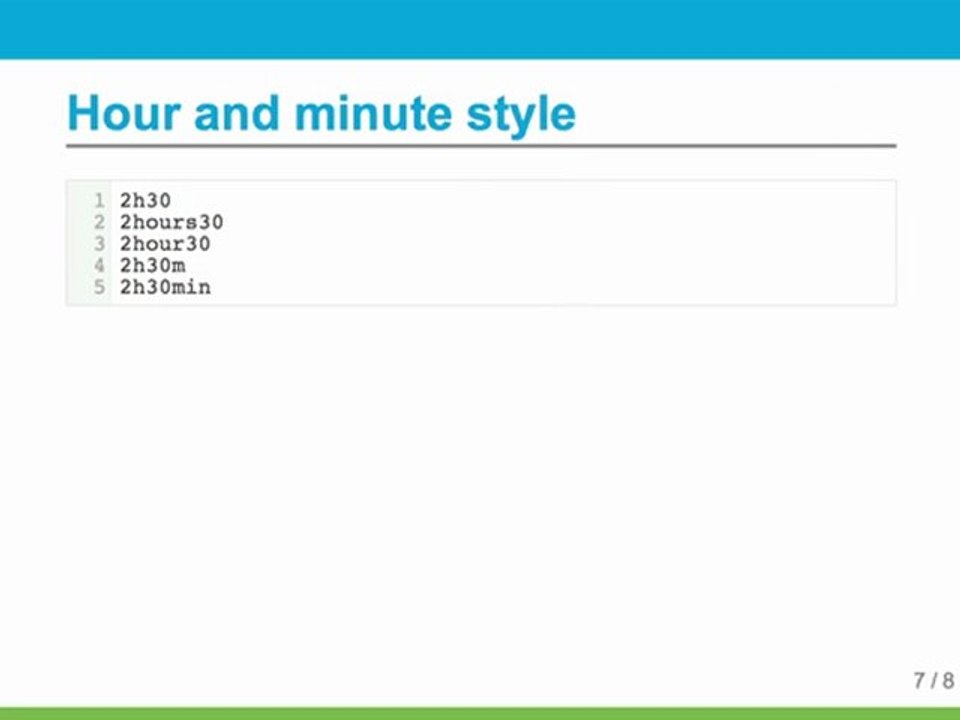 Redmine Time Log Formats