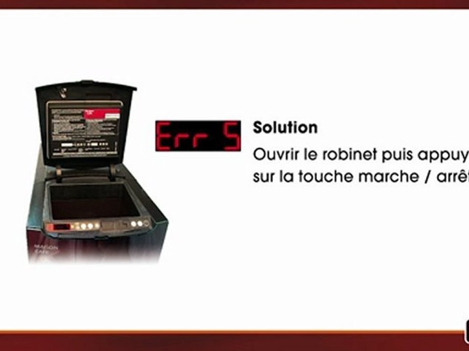 Maison du café coffee systems cafitesse - Codes erreur C400 err5