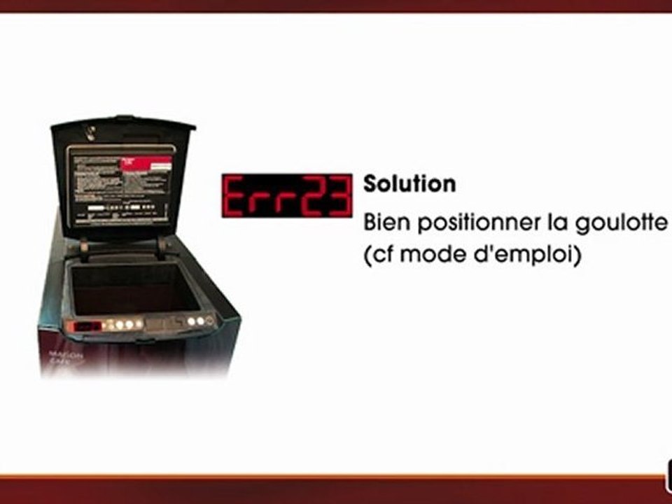 Maison du café coffee systems cafitesse - Codes erreur C400 err23