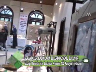 SERAMİKLER, KADINLARIN ELLERİNDE ŞEKİL BULUYOR 23.11.2011