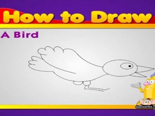 How to Draw Cartoon Animals in Telugu - Bird