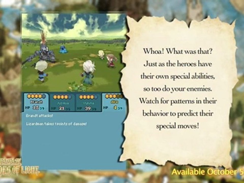 Final Fantasy The 4 Heroes of Light Action Point Battle System Trailer