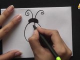 How to Draw A Cartoon Lady Bug in Hindi