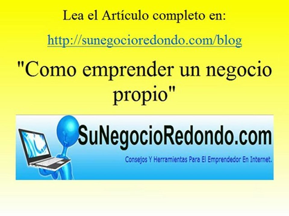 Como emprender un negocio propio