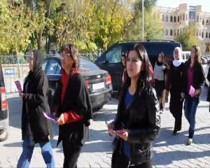 KADINA YÖNELİK ŞİDDET BİLDİRİLERİ DAĞITILDI