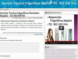 Reparación Frigorificos Electrolux Madrid