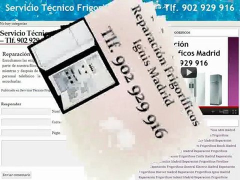Reparación Frigoríficos Ignis Madrid - Tlf. 902 929 706