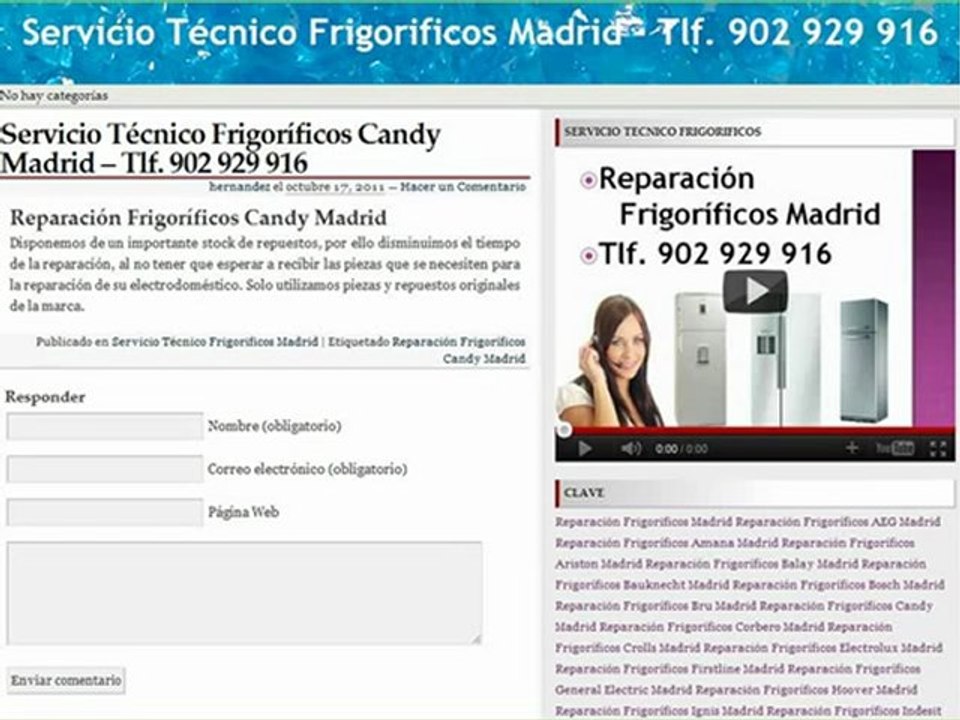 Reparación Frigoríficos Candy Madrid - Tlf. 902 929 706