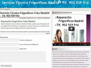 Reparación Frigoríficos Teka Madrid - Tlf. 902 929 706