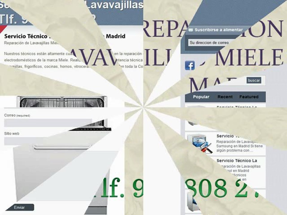 Reparación lavavajillas Miele Madrid - Tlf. 902 808 272