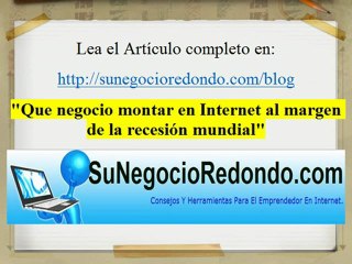 Que negocio montar en Internet al margen de la recesión mundial