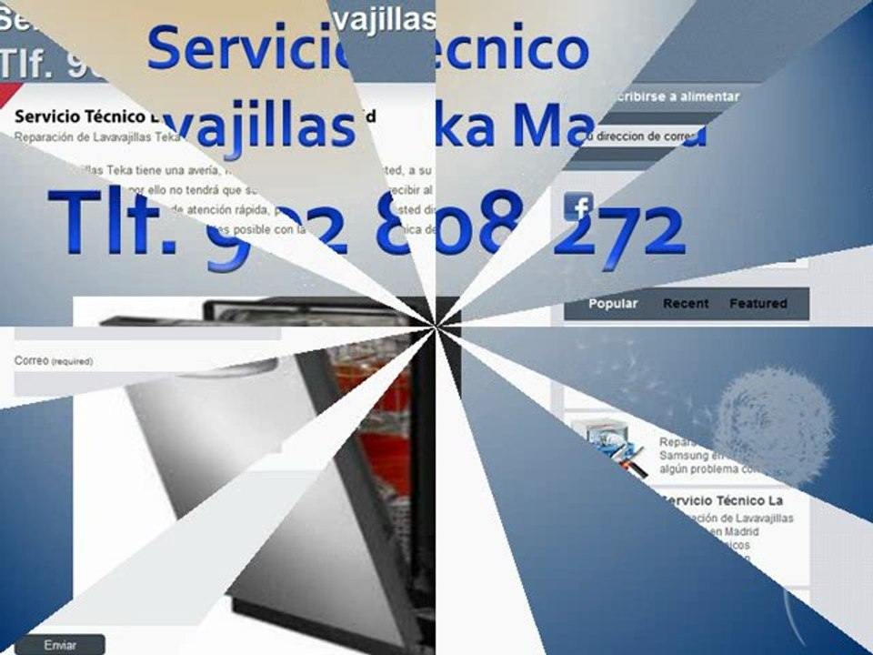 Reparación lavavajillas Teka Madrid - Tlf. 902 808 272