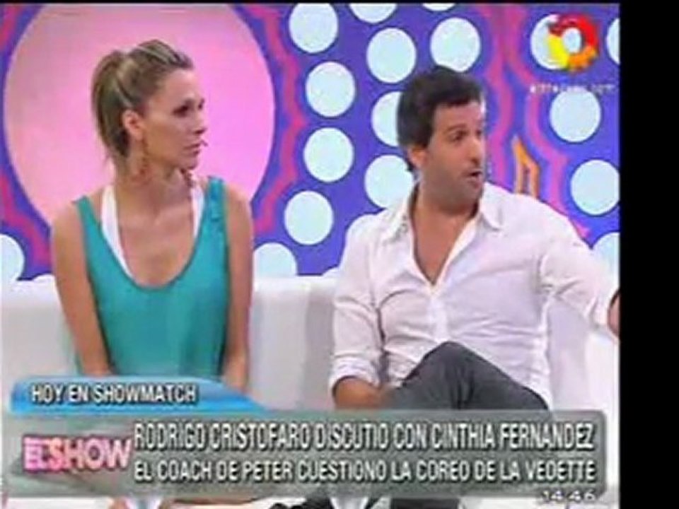 Pronto.com.ar Cinthia Fernández vs coach de Peter