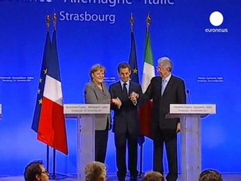 Merkel-Sarkozy: piena fiducia a Mario Monti