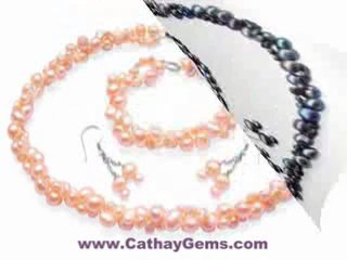 Make a High End Pearl Jewelry Set with Colored Baroque pearls