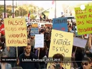 Portugal stages mass strike in protest of... - no comment