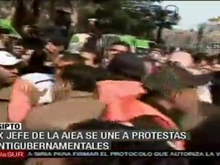 Ex jefe de AIEA se úne a protestas en Egipto