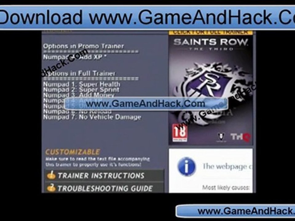 Saints Row The Third trainer Free download