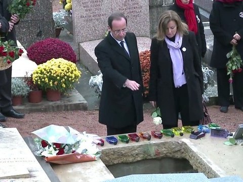 François Hollande aux obsèques de Danielle Mitterrand