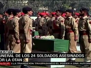 Pakistán: Entierran a 24 soldados asesinados por OTAN