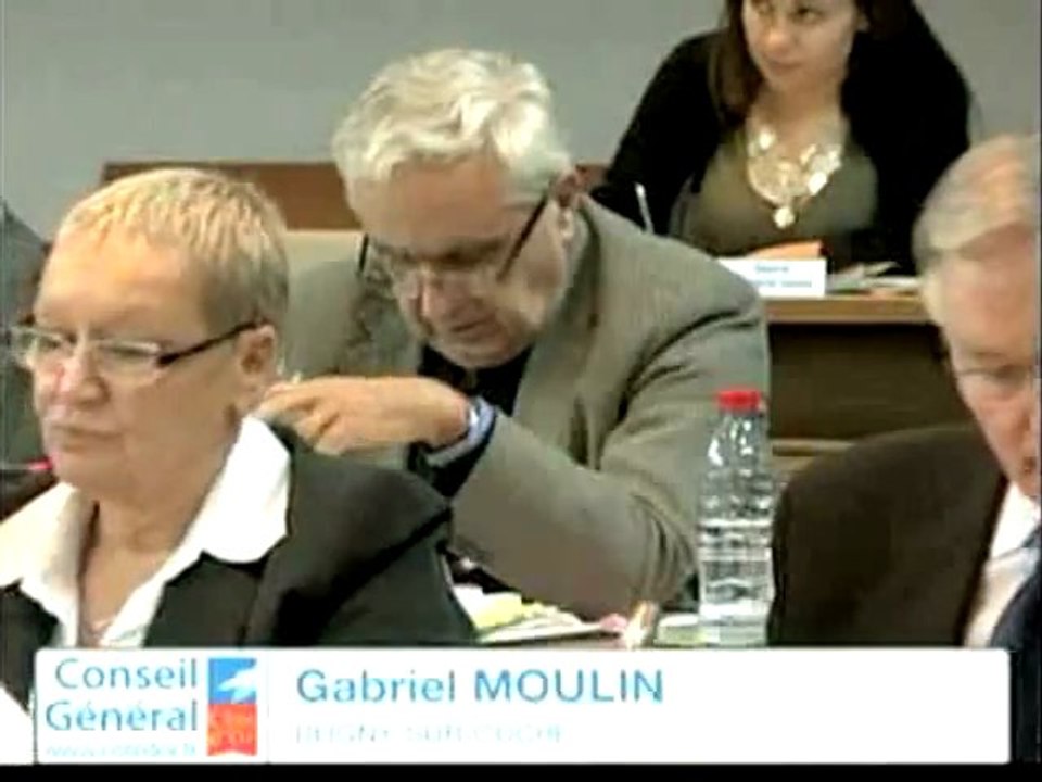 Gabriel MOULIN - Intervention en séance. 18 novembre 2011. Conseil général de la Côte-d'Or