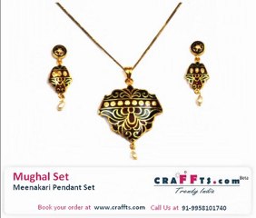 Handmade Meenakari Jewellery Pendant Sets By Craffts.com