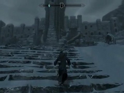 Démo Skyrim avec Wine Ubuntu Linux Temple Hrothgar