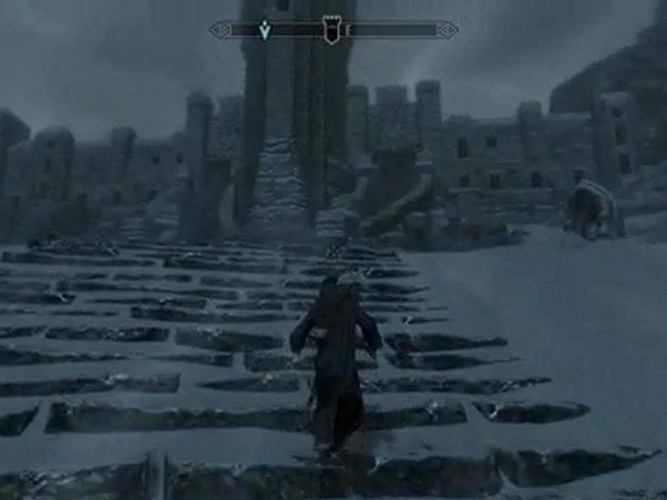 Démo Skyrim avec Wine Ubuntu Linux Temple Hrothgar