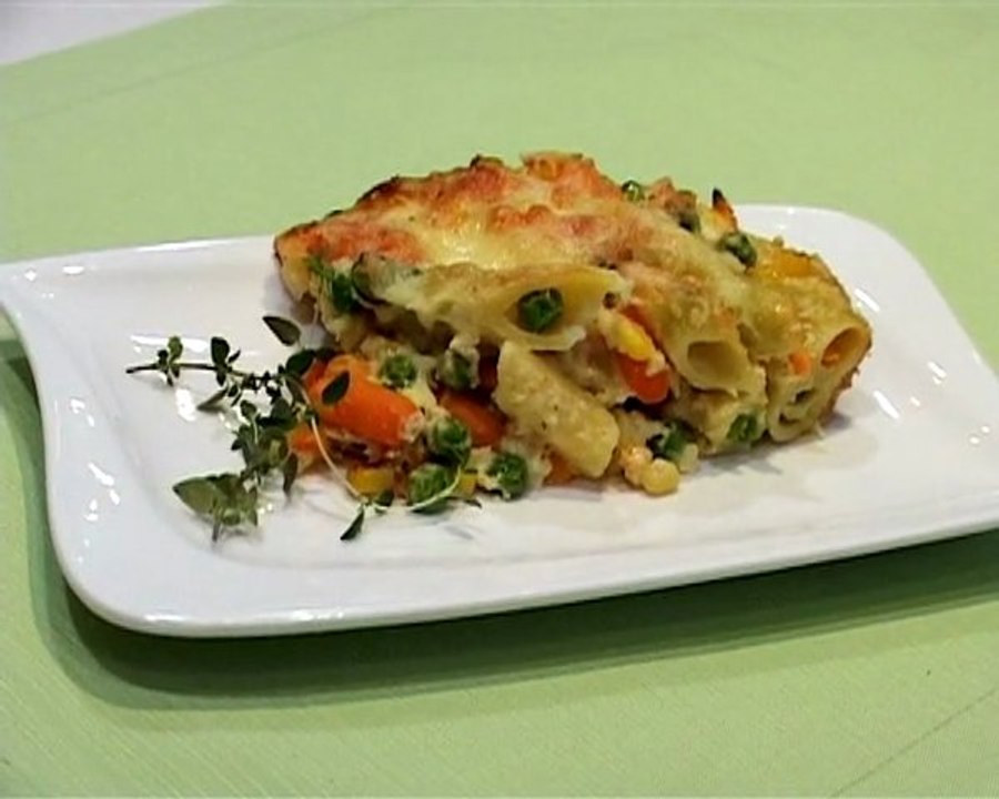 Überbackener Gemüse-Nudelauflauf