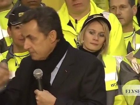 Allocution informelle de N. Sarkozy avec les salariés de l'entreprise Isover-Saint Gobain