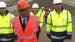 François Hollande en visite dans l'usine Placoplatre du groupe Saint-Gobain à Vaujours