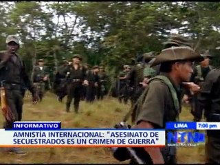 Amnistía Internacional se pronunció sobre la masacre a los secuestrados por parte de las FARC