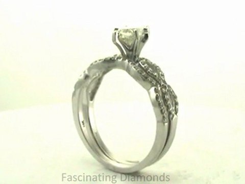 FDENS3044MQ Marquise Brilliant Diamond Split Swirl Band Wedding Bridal Ring Set