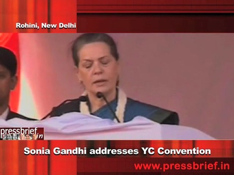 Congress President Sonia Gandhi congratulates Youth Congress