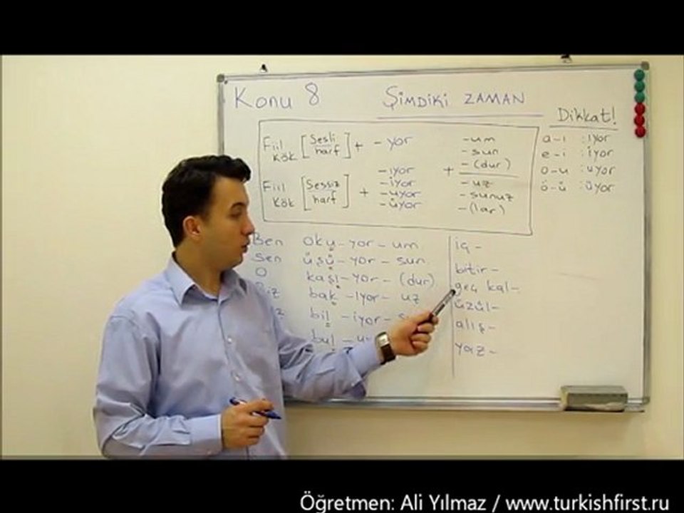 Turkish Lessons Unit  8 -  Present  Continuous Tense 1 -Şimdiki Zaman 1  (Olumlu-Soru )