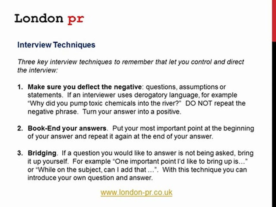 London pr - 10 Super Tips to Control a Media Interview