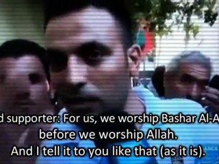 The Shirk of the Alawi religion/regime: "Assad is our Lord" "We will push Allah into a corner"
