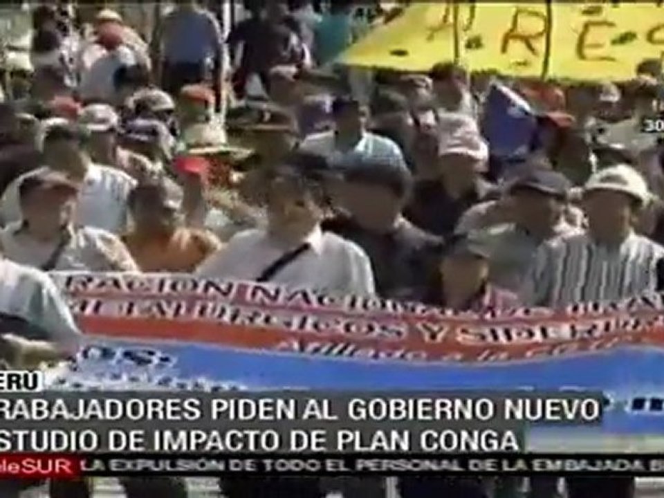 Trabajadores peruanos se suman a oposición al proyecto Conga