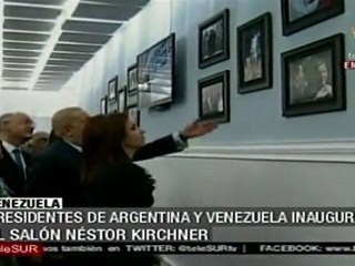 Presidentes Chávez y Fernández inauguran salón Kirchner