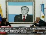 Presidentes Chávez y Fernández se reúnen en Miraflores