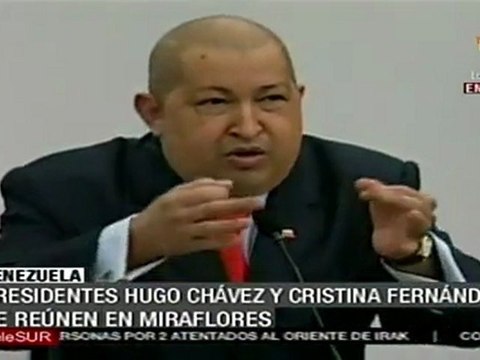 Reunión de presidentes Chávez y Fernández en Miraflores
