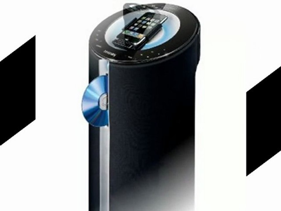 Philips DCM 580 Music Tower (CD-Player, UKW-Tuner, iPod-Dock) schwarz
